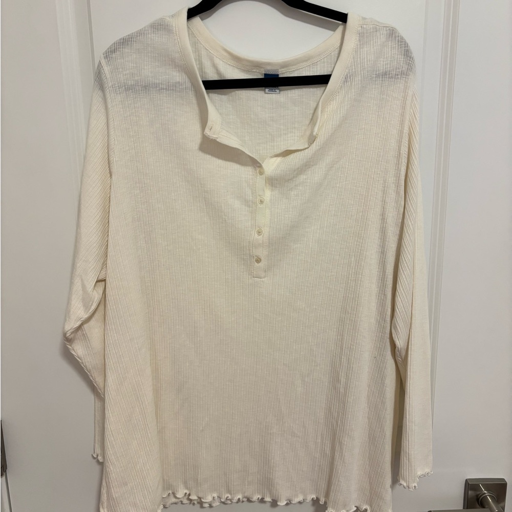 Women's Cream Long Sleeve Top